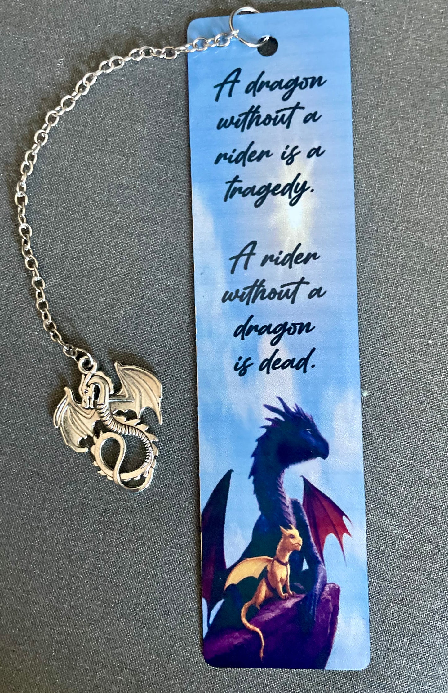 Metal bookmark - dragon without a rider